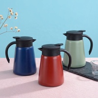Jarra Térmica Aislada para Café con Asa y Tapa, Servidor de Bebidas Calientes Reutilizable para el Hogar, Uso Diario, Hotel y Comedor