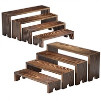 Lot de 2 présentoirs à étages en bois pour événements commerciaux, présentoir à cupcakes empilable en bois, décoration de ferme, présentoir à desserts en bois