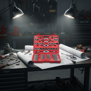 Jeu d'outils de taraudage et de filetage D0100HEXC7Y, 111 pièces, finition brillante, pour tarauds de roulage de filetage - Product Image 2