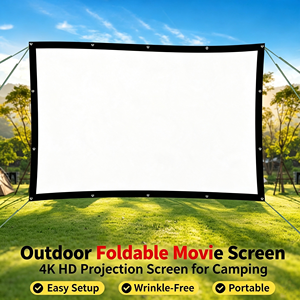 Pantalla de Proyección Móvil Plegable para Exteriores, Relación de Aspecto 16:9/4:3, Tela de Lona, Cualquier Tamaño Personalizable - Product Image 2