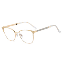 MS 97779, montura de ojo de gato de Metal para mujer, gafas ópticas antiluz azul, gafas de diseño moderno a la moda, logotipo y fotocromáticas personalizadas