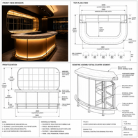 Comptoir de bar moderne avec éclairage LED personnalisé, mobilier de bar, bureau de bar avec éclairage LED