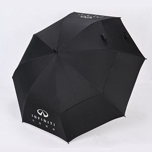 Wholesale 30 Inch Semi-Automatic Hotel <b>Windproof</b> 190T Pongee Fabric Luxury Promotional Branded Custom Straight Golf <b>Umbrella</b> - Product Image 2