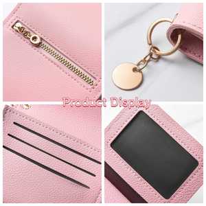 Personalized Name Fashion Women <b>Wallet</b> Custom Slim Trifold Leather Purse Back Zipper Pendant <b>Engraved</b> Solid Color Small Credit - Product Image 5