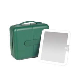 Estuche Organizador de Maquillaje XOBO Verde, Bolsa de Aseo Portátil de Viaje con Espejo, Diseño Multicapa Impermeable - Product Image 1