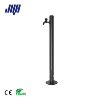 Fontaine d'eau extérieure antigel en acier inoxydable 304 noir avec couvercle de valve verrouillable pour cour, patio, tuyaux d'eau potable, conforme RoHS