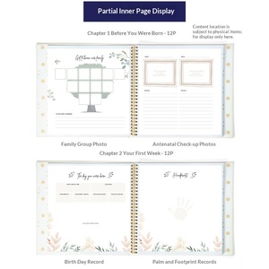 Carnet de suivi de croissance de bébé transfrontalier à spirale - Journal en papier certifié - Rangement de photos - Cahier manuel - Cadeau - Product Image 2