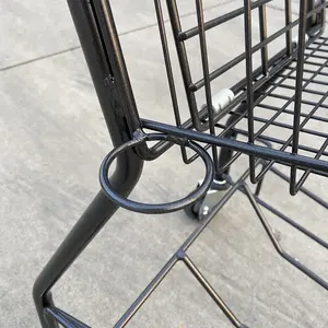 トップ品質和風イオンブラックコーティングメタルショッピングカートショッピングトロリー - Product Image 5