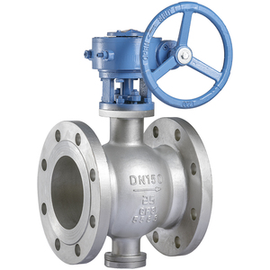 Industrial Use OEM Stainless Steel 304 V Port Flange <b>Worm</b> Gear Operated Ball Fluorine Protects Corrosion for Long - Product Image 3