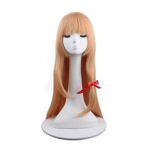 Perruque classique de Cendrillon avec nœud rouge, perruque synthétique pour cosplay, pour filles, fête d'Halloween, jeu de rôle, convention - Product Image 1