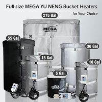 Chauffe-tambour gris 15 gallons à prix d'usine, en tissu Oxford imperméable, alliage de nicrome, 350W 120V, chauffe-cuve portable