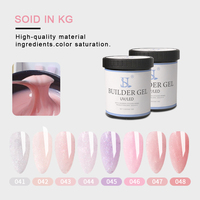 Gel de construction d'ongles HS personnalisé avec logo, non collant, 1 kg, sans TPO, sans HEMA, sans chaleur, effet gelée, couleur UV LED, pour extension d'ongles