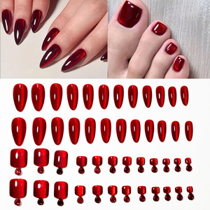Venta al por Mayor <span class=keywords><strong>de</strong></span> 48 <span class=keywords><strong>Uñas</strong></span> Postizas Color Vino Tinto con Efecto Ojo <span class=keywords><strong>de</strong></span> Gato, <span class=keywords><strong>Uñas</strong></span> Cortas en Forma <span class=keywords><strong>de</strong></span> Almendra, Parches <span class=keywords><strong>de</strong></span> Cobertura Total para <span class=keywords><strong>Manos</strong></span> <span class=keywords><strong>y</strong></span> <span class=keywords><strong>Pies</strong></span> - Product Image 6