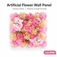 Panel Dinding Bunga Mawar Hydrangea Buatan 38x38cm dengan Bunga Campuran, Latar Belakang Pernikahan, Dekorasi Pesta, Photo Booth, Dekorasi Acara Rumah