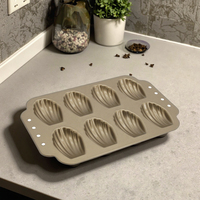 Moule à gâteau en forme de coquille de madeleine, couleur or, écologique, pour la cuisson