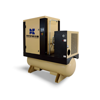 Kompresor udara sekrup stasioner berputar, 7.5kw 10Bar 380V 50HZ sekrup Motor pcp kompresor udara dengan pengering dan tangki penyimpanan gas