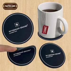 Posavasos de Goma con Logotipo 3D para Té, Posavasos Personalizados al por Mayor, Posavasos Personalizados de Doble Cara - Product Image 1