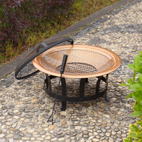 Brûleur à briquettes de charbon de bois à surface en fer moderne haute température, foyer confortable pour meubles de jardin d'extérieur, pour utilisation dans les centres commerciaux et les villas