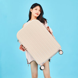 Lightweight Waterproof <b>Suitcase</b> 20 22 24 Inch Universal <b>Wheels</b> Zipper Closure Unisex Travel Luggage Macaron Colors Solid Color - Product Image 3