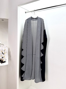 Miyake xếp li hồi giáo abaya ăn mặc màu sắc khối Polka Dot kim cương cộng với kích thước giản dị áo choàng dài đổ Femme cho phụ nữ cao khiêm tốn - Product Image 5
