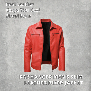 Blouson de moto pour homme tendance, décontracté, à manches longues, en cuir respirant, toile unie, style streetwear, coupe ajustée - Product Image 2