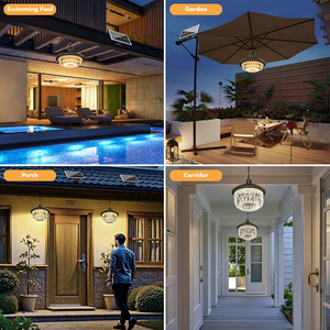 Candelabro de cristal de luz <span class=keywords><strong>solar</strong></span> con control remoto de <span class=keywords><strong>panel</strong></span> <span class=keywords><strong>solar</strong></span> separado Temperatura de color ajustable para interiores y exteriores - Product Image 6