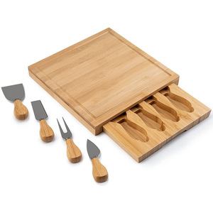 Planche à découper avec contenants Vente en gros Charcuterie Artisanat Lifestyle <span class=keywords><strong>Grand</strong></span> Carré Bambou Unique Naturel Personnalisé Bois Blanc - Product Image 1