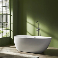 Baignoire autoportante en acrylique ovale moderne, ensemble d'accessoires de salle de bain pour la maison, l'hôtel, la villa