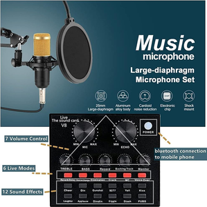 Professional Sound Card Set Studio Condenser <b>Microphone</b> <b>for</b> Karaoke Podcast Recording Live Streaming - Product Image 4