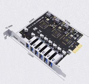 USB <span class=keywords><strong>3.2</strong></span> kart PCIe X1 USB Gen1 5Gbps 8 Port (6 USB A + 2 tip C) çip VL805 + NEC720210 dönüştürücü adaptör genişletme PCIE Splitter - Product Image 6