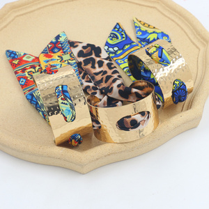 35毫米宽镀金复古金属开口手链带金色围巾时尚复古风格手镯饰品 - Product Image 6
