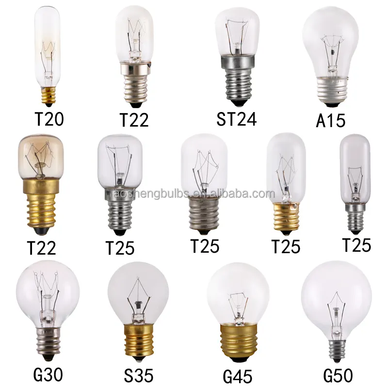 T22 lampe de four 120v15W 240V15W 25W E14 T22 ampoule de four T7 ampoule de four T22 ampoule à haute température