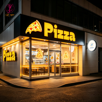 Enseigne commerciale personnalisée éclairée par LED, lettres en relief 3D à éclairage frontal, signalétique extérieure, enseigne LED pour pizzeria, pour la publicité commerciale