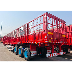 JOZOTG 4 Ejes Valla de Pared Alta Lateral Animal Ganado Transporte <span class=keywords><strong>Jaula</strong></span> Carga Semi Camión Remolque - Product Image 4