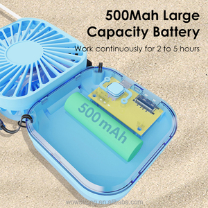 Portable Neck Fan Mini Quiet Handheld Foldable Type C Rechargeable Fan 500mAh Hands Free Necklace Fans for Office Outdoor Travel - Product Image 2