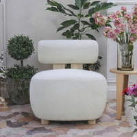 Fauteuil d'appoint moderne en tissu de coton doux, rembourré en éponge, pour salon, chambre et petits espaces