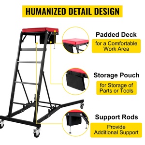 زاحف قابل للطي 400 رطل مع ارتفاع قابل للتعديل ، زاحف إصلاح سيارة قابل للطي يصل إلى 66 بوصة - Product Image 4