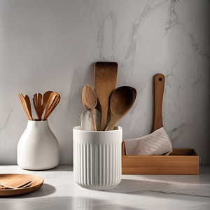 Porte-couverts en céramique blanc nordique rangement <span class=keywords><strong>d</strong></span>'ustensiles <span class=keywords><strong>de</strong></span> <span class=keywords><strong>cuisine</strong></span> mural écologique pour la maison Restaurant grand <span class=keywords><strong>magasin</strong></span> utilisation - Product Image 2
