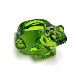 2022 yeni frosch kurbağa yeşil adak dekor lüks cam mumluk şamdanlar mumluk ev dekoratif küçük masa centerpieces