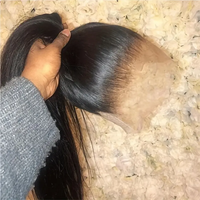 Pelucas delanteras de encaje 360, pelucas rectas de cabello humano HD transparente 360, pelucas de encaje completo para mujeres prearrancadas con cabello de bebé de alta densidad