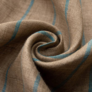Tela Ecológica 100% Lino Puro Teñido con Hilo, Estampado a Rayas Marrón, Transpirable y Tejida para Camisas, Vestidos y Textiles para el Hogar - Product Image 3