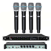 Système de Microphone Sans Fil AD4Q-B 512-937mhz UHF pour Karaoké, Scène, Audio, Casque, Micro-Cravate, 4 Canaux