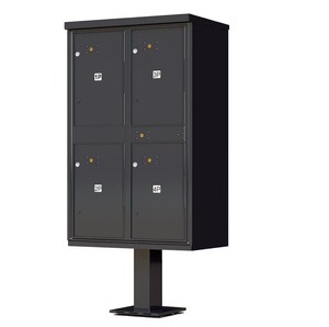 Buzón de Correo Metálico Moderno y Duradero con Recubrimiento en Polvo CBU, 4 Compartimentos para Paquetes, Montaje en Pedestal, Uso en Oficinas de Correos, <span class=keywords><strong>ORPHEUS</strong></span> OR-MB-US-P4 - Product Image 1
