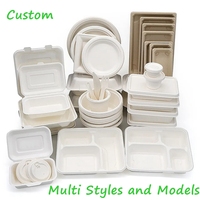 Assiettes rondes en bagasse de 9 pouces, vaisselle compostable pour fêtes, assiettes jetables pour traiteur, pour mariage
