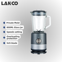 Mini-mixeur électrique NK-B170 en acier inoxydable, 4 lames, 500W, 2 vitesses, mixeur portable, moulin à épices, mixeur de table sportif