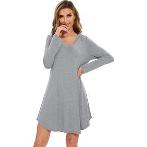 Camisón de Bambú y Viscosa para Mujer, Manga Larga, Suave, Holgado y Cómodo, Tallas S a XXL, Venta al Por Mayor - Product Image 3