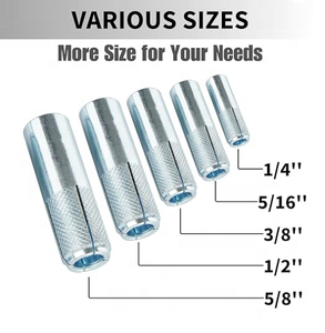 Kit d'ancrage intégré certifié ISO Outil de pilotage Installation de bricolage facile Mesure en pouces Ancre murale en acier galvanisé Plastique DIN - Product Image 2