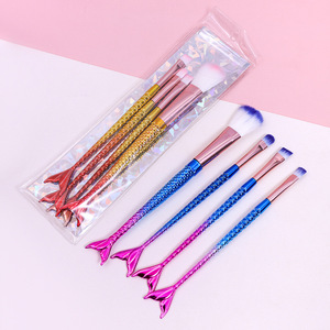 Juego <span class=keywords><strong>de</strong></span> 4 <span class=keywords><strong>Brochas</strong></span> <span class=keywords><strong>de</strong></span> <span class=keywords><strong>Maquillaje</strong></span> para Ojos con Forma <span class=keywords><strong>de</strong></span> <span class=keywords><strong>Cola</strong></span> <span class=keywords><strong>de</strong></span> <span class=keywords><strong>Sirena</strong></span>, <span class=keywords><strong>Brochas</strong></span> <span class=keywords><strong>de</strong></span> Precisión <span class=keywords><strong>de</strong></span> Pelo Sintético para Difuminar en Forma Plana - Product Image 2