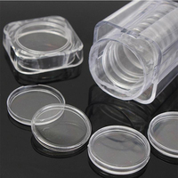 Capsules à pièces carrées de 40 mm, 20 pièces, porte-pièces carré en acrylique avec mousse, boîte de rangement pour collection de pièces