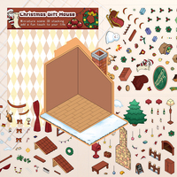 Usine en gros de haute qualité personnalisé découpé mignon dessin animé cadeau de noël maison autocollants chambre décoration autocollants